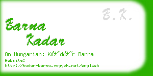 barna kadar business card